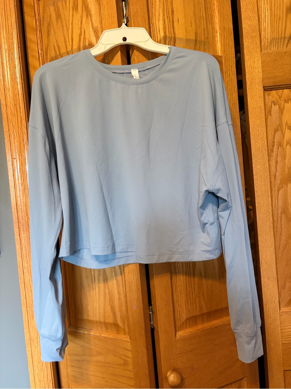 lululemon athletica Light Blue Long Sleeve Crop Top
